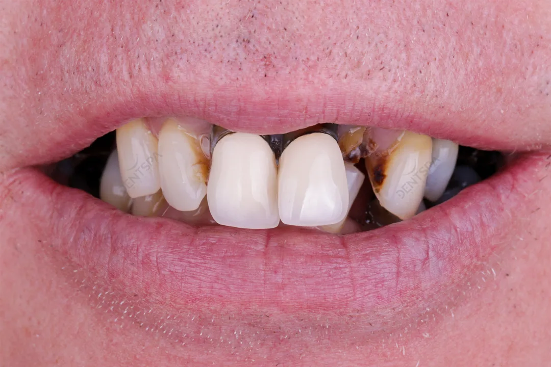 Before Hollywood smile transformation at DentSpa